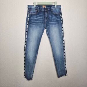 Driftwood Marilyn classic fit tuxedo stripe ankle length jeans size 31